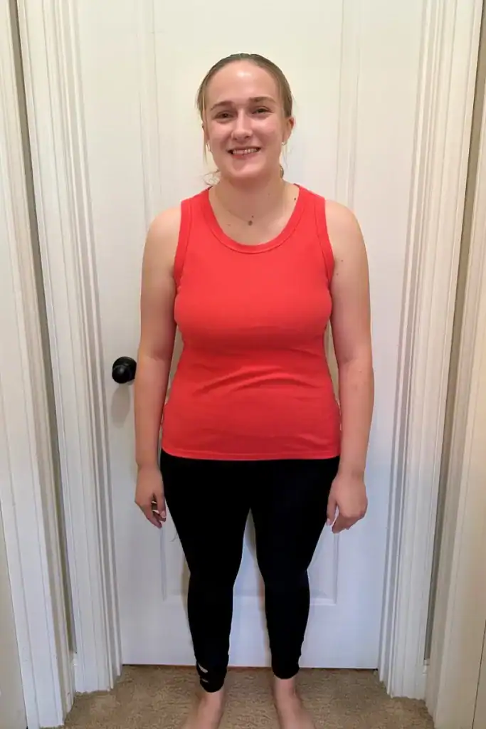 showing my before workout progress from the front